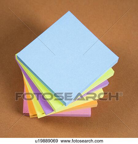 Stock Photo - Stack of colorful sticky notes. Fotosearch