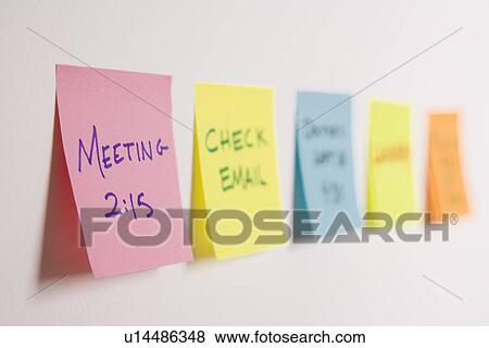 Sticky notes of to do list on wall View Large Photo Image Stock Photo - Sticky notes of to do list on wall. Fotosearch