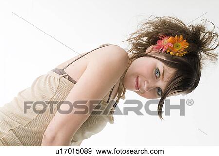 Portrait of young woman View Large Photo Image Stock Photo - Portrait of young woman. Fotosearch