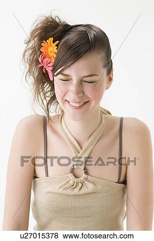 Portrait of young woman View Large Photo Image Stock Photo - Portrait of young woman. Fotosearch