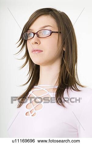 Stock Photograph - Portrait of young woman. Fotosearch