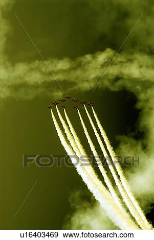 Stock Photo - airplane, dubai, airshow, show, air, arabic. Fotosearch