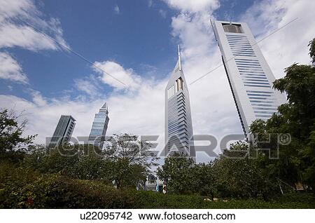 Stock Image - emirates, towers, dubai, sky, business. Fotosearch