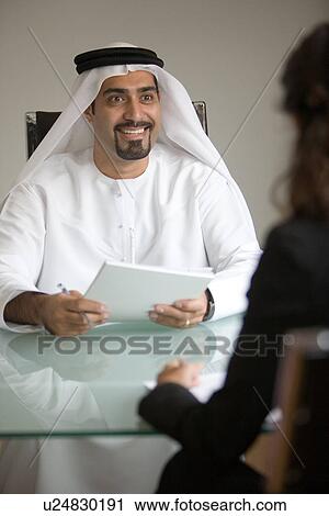 Stock Image - happy, business, contract, businessmen, businessman, Arabic. Fotosearch