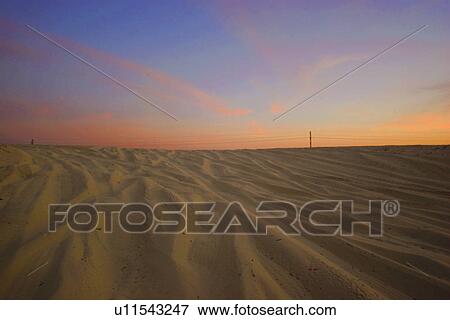 Stock Photo - desert, dune, fence, fencing. Fotosearch