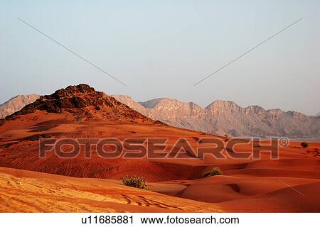 Stock Image - dubai, desert, ride, safari, dune, sand, drive. Fotosearch