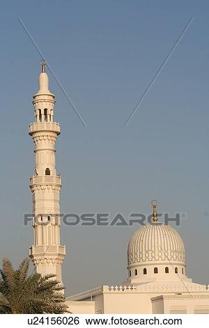 Stock Photograph - mosque, dubai, minaree. Fotosearch