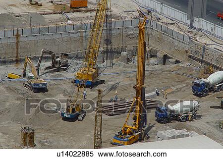 Stock Photography - construction, site, dubai, crane, bulldozer. Fotosearch