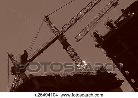 Picture - cranes, construction. Fotosearch