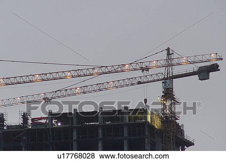 Stock Photo - cranes, construction. Fotosearch
