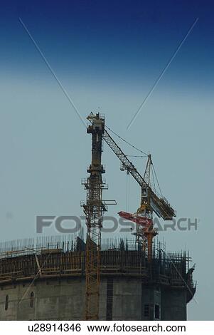 Stock Photograph - cranes, construction. Fotosearch