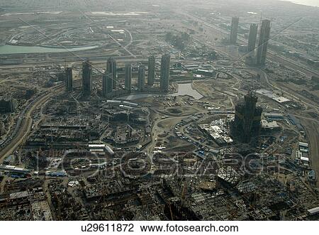 dubai, aerial, dubai, burj, dubai, construction, talest View Large Photo Image Stock Image - dubai, aerial, dubai, burj, dubai, construction, talest. Fotosearch