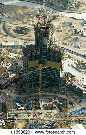 Stock Photo - dubai, aerial, dubai, burj, dubai, construction, talest. Fotosearch