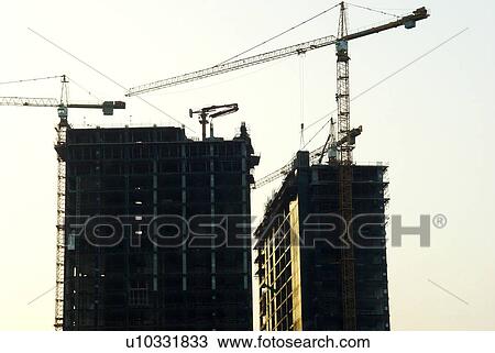 Stock Image - dubai, cranes, construction. Fotosearch
