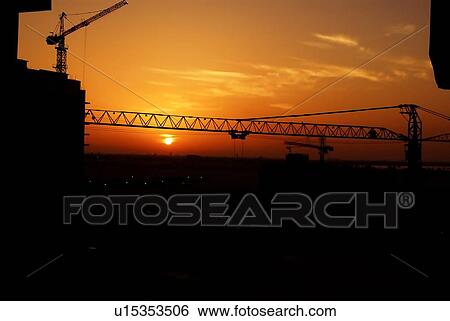 sunset, sunrise, rise, construction, dubai, building View Large Photo Image Stock Photograph - sunset, sunrise, rise, construction, dubai, building. Fotosearch