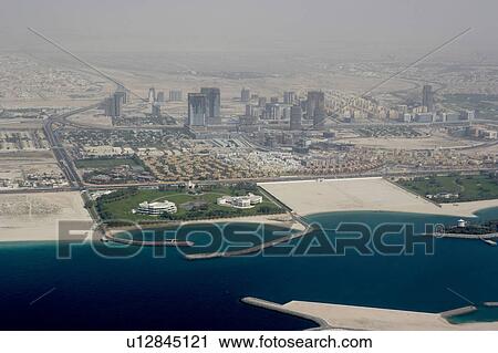 Stock Image - dubai, aerial, airborne, sky, October, 2006. Fotosearch