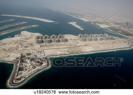 Stock Photo - dubai, aerial, airborne, sky, October, 2006. Fotosearch