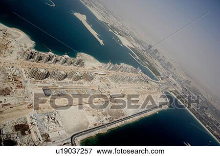 Stock Photo - dubai, aerial, airborne, sky, October, 2006. Fotosearch