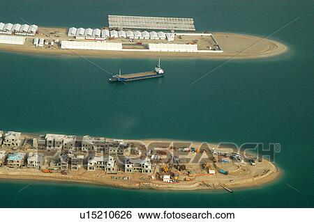 Stock Photograph - dubai, aerial, dubai, jumeirah, beach, residance, marina. Fotosearch