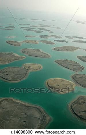 Stock Image - dubai, aerial, dubai, world, island. Fotosearch