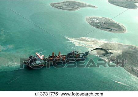 Stock Photograph - dubai, aerial, dubai, world, island, construction. Fotosearch