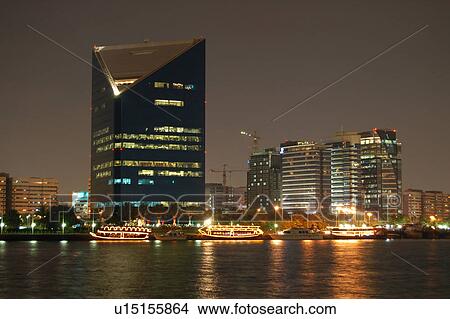 deira, dhow, dowh, creek, dubai, night, lights View Large Photo Image Picture - deira, dhow, dowh, creek, dubai, night, lights. Fotosearch