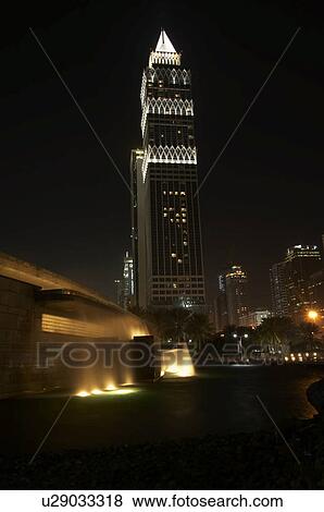 Stock Photo - Dubai, Sheikh, Zayed, Rd, modern, architecture, skyscrapers. Fotosearch