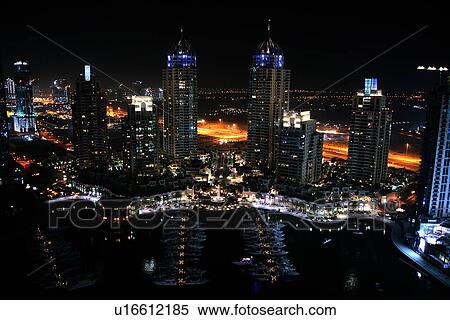 jumeirah, dubai, marina, night, view, evening, lights View Large Photo Image Stock Photography - jumeirah, dubai, marina, night, view, evening, lights. Fotosearch