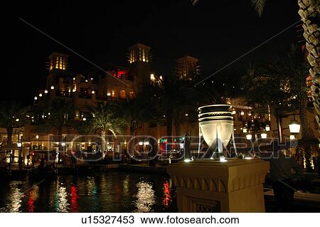 madinat, jumeirah, dubai, souk, market, night, evening View Large Photo Image Stock Image - madinat, jumeirah, dubai, souk, market, night, evening. Fotosearch