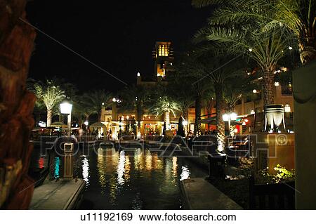 madinat, jumeirah, dubai, souk, market, night, evening View Large Photo Image Stock Photo - madinat, jumeirah, dubai, souk, market, night, evening. Fotosearch