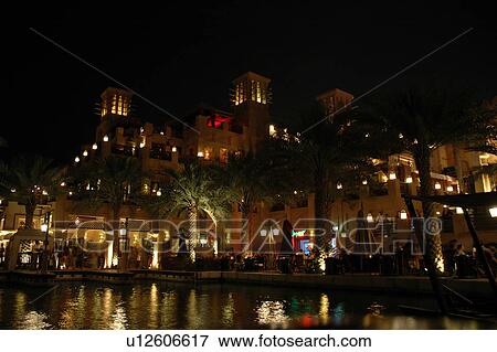 madinat, jumeirah, dubai, souk, market, night, evening View Large Photo Image Stock Photo - madinat, jumeirah, dubai, souk, market, night, evening. Fotosearch
