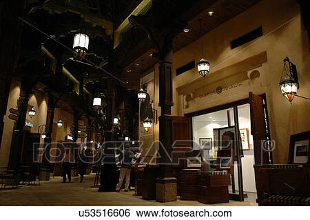 Stock Photograph - madinat, jumeirah, dubai, souk, market, night, evening. Fotosearch