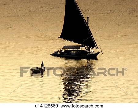 Stock Photo - Egypt, Nile, Boats. Fotosearch