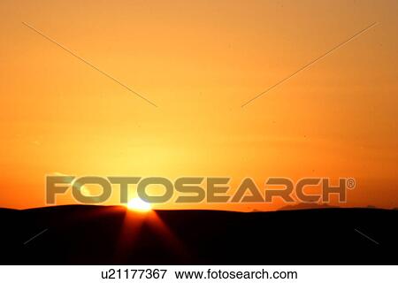 Stock Photo - sand, dubai, desert, uae, emirates, scene, sunset. Fotosearch