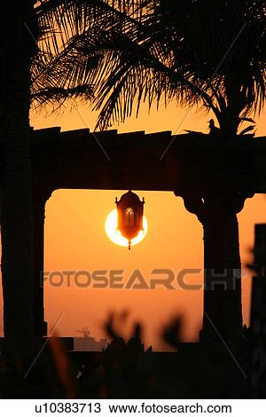 Stock Image - sunset, sunrise, dubai. Fotosearch
