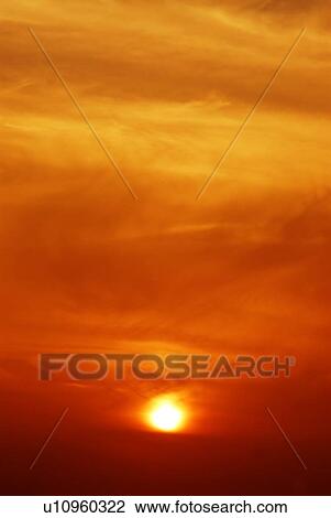 Stock Image - sunset, sunrise, rise, sky, skies. Fotosearch