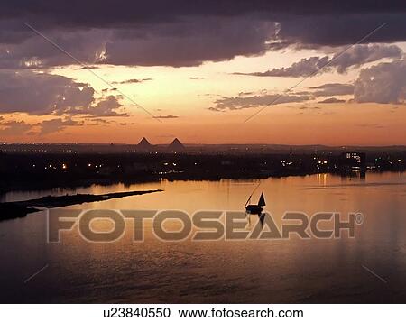 Egypt, Pyramids, Nile, Boats View Large Photo Image Stock Image - Egypt, Pyramids, Nile, Boats. Fotosearch