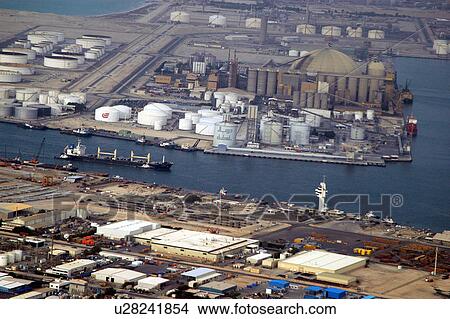 dubai, aerial, dubai, boat, ship, port, indutry View Large Photo Image Picture - dubai, aerial, dubai, boat, ship, port, indutry. Fotosearch