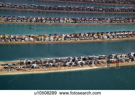 Stock Photo - dubai, aerial, dubai, palm, jumeirah. Fotosearch