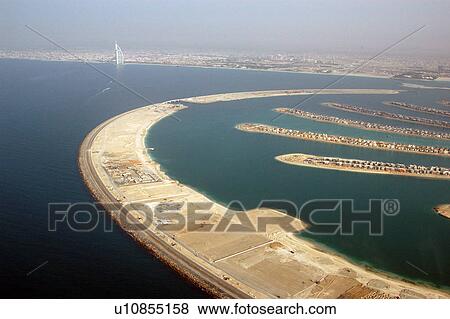 Stock Photo - dubai, aerial, dubai, palm, jumeirah. Fotosearch