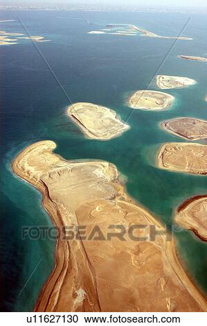 Stock Image - dubai, aerial, dubai, world, island. Fotosearch
