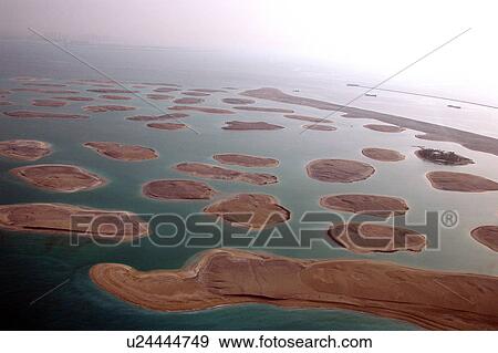 Stock Photo - dubai, aerial, dubai, world, island. Fotosearch
