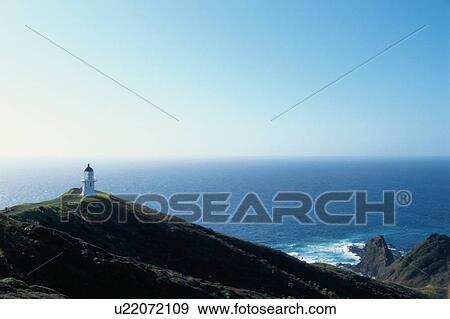 Lighthouse Looking Over Ocean View Large Photo Image Stock Photo - Lighthouse Looking Over Ocean. Fotosearch