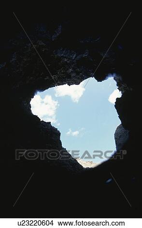 Picture - The Blue Sky Seen From The Underwater Cave. Fotosearch