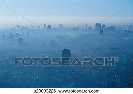 Stock Photograph - City In Mist. Fotosearch