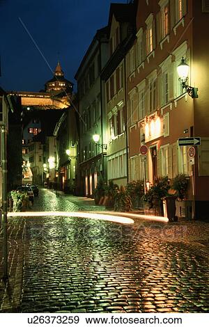 German Town At Night View Large Photo Image Stock Photo - German Town At Night. Fotosearch