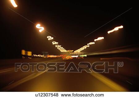 Highway At Night View Large Photo Image Stock Photo - Highway At Night. Fotosearch