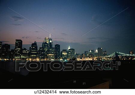 New York City At Night View Large Photo Image Picture - New York City At Night. Fotosearch