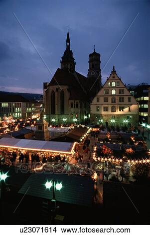 Town Square At Night View Large Photo Image Picture - Town Square At Night. Fotosearch
