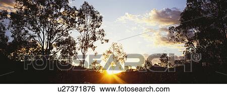 Stock Photograph - Landscape view with body of water in background. Fotosearch